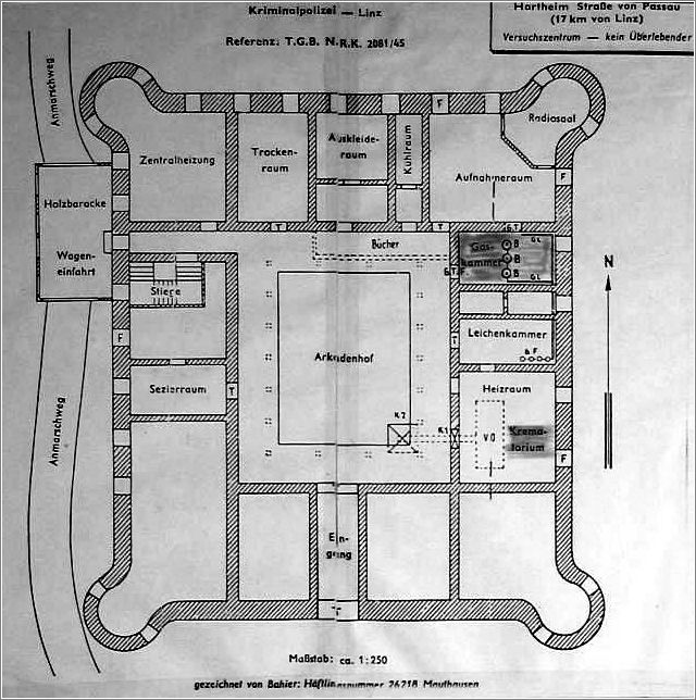 Blueprint of the Hartheim Castle